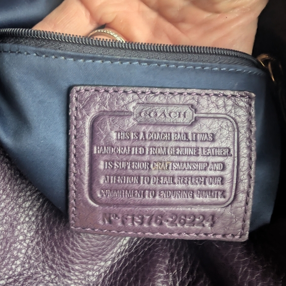 Coach Deep Purple Leather Hobo Bag - Picture 7 of 8